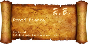 Rontó Bianka névjegykártya