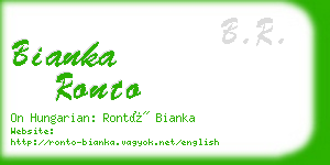 bianka ronto business card